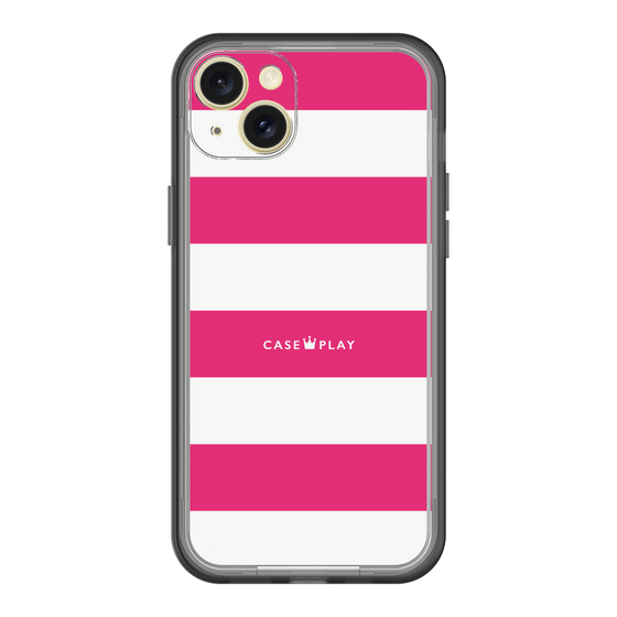 スリムプロテクションプレミアムケース［ Big Border - Pink ］
