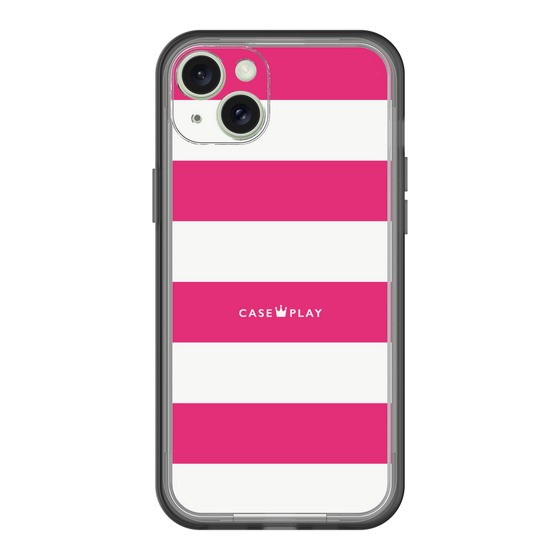 スリムプロテクションプレミアムケース［ Big Border - Pink ］