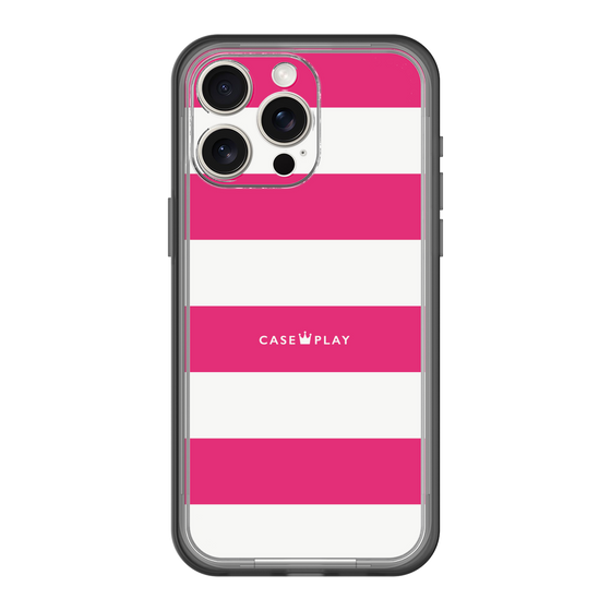 スリムプロテクションプレミアムケース［ Big Border - Pink ］