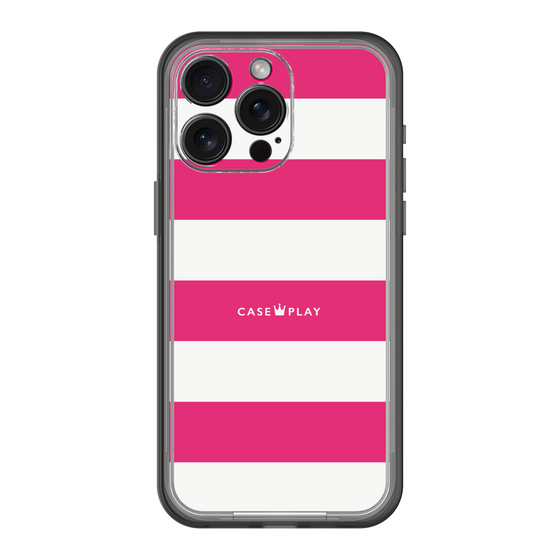 スリムプロテクションプレミアムケース［ Big Border - Pink ］