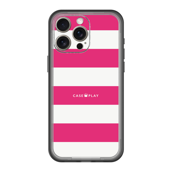 スリムプロテクションプレミアムケース［ Big Border - Pink ］