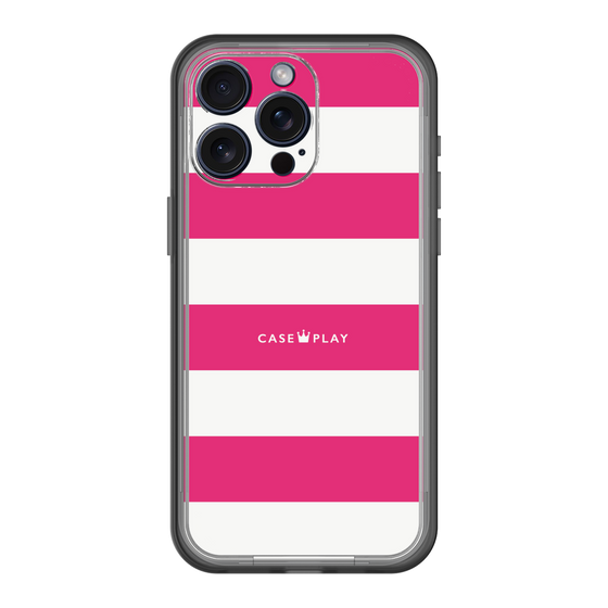 スリムプロテクションプレミアムケース［ Big Border - Pink ］