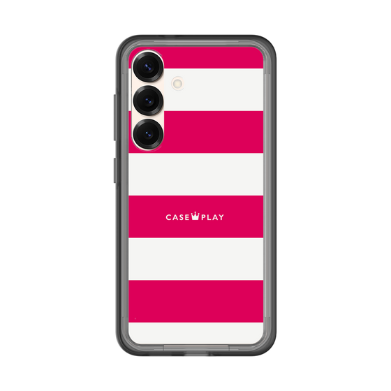 スリムプロテクションプレミアムケース［ Big Border - Pink ］