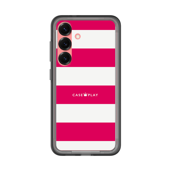 スリムプロテクションプレミアムケース［ Big Border - Pink ］