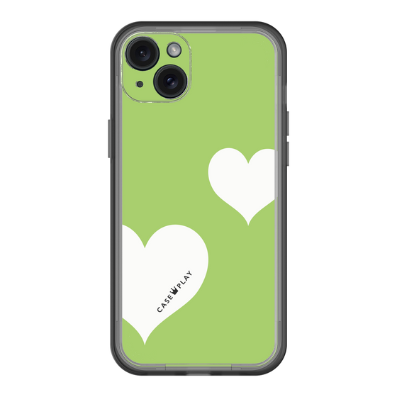 スリムプロテクションプレミアムケース［ Two Hearts - Green ］