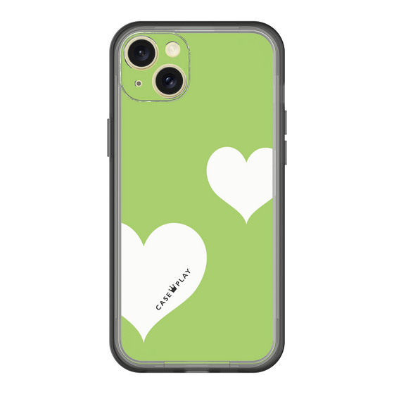 スリムプロテクションプレミアムケース［ Two Hearts - Green ］