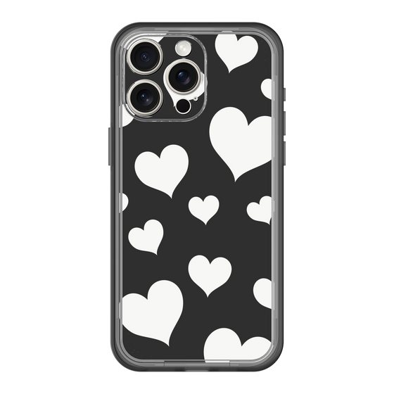 スリムプロテクションプレミアムケース［ Dot Hearts - Black ］