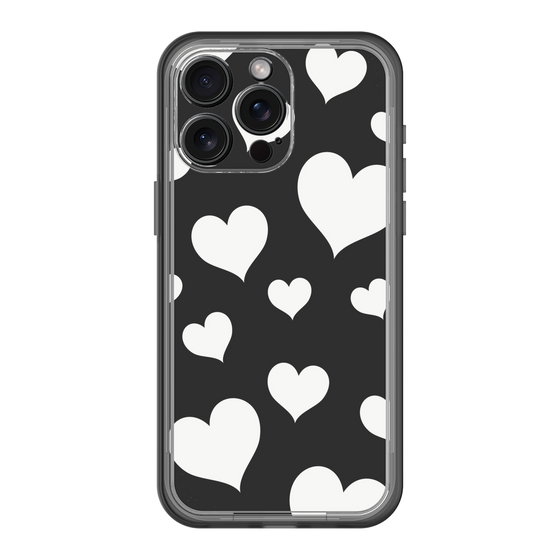 スリムプロテクションプレミアムケース［ Dot Hearts - Black ］