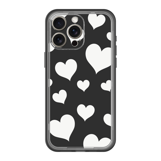 スリムプロテクションプレミアムケース［ Dot Hearts - Black ］
