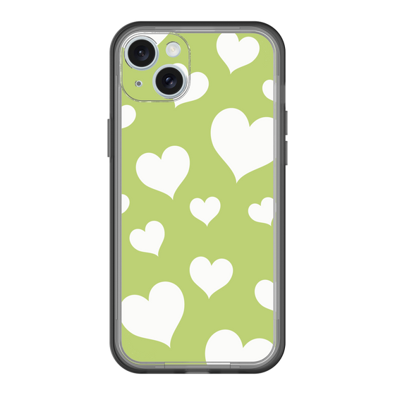 スリムプロテクションプレミアムケース［ Dot Hearts - Green ］