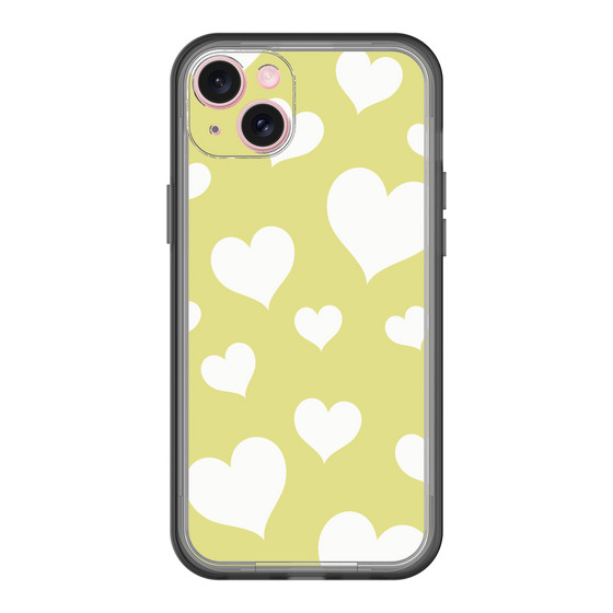 スリムプロテクションプレミアムケース［ Dot Hearts - Yellow ］