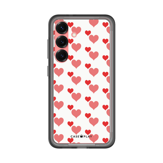 スリムプロテクションプレミアムケース［ Stripe Hearts - Red ］