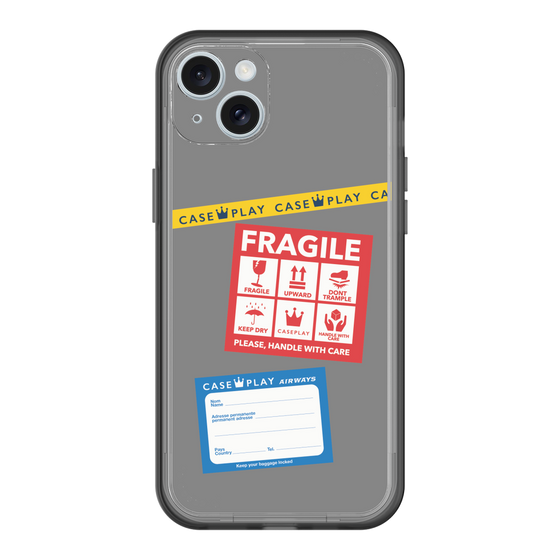 スリムプロテクションプレミアムケース［ FRAGILE Stickers - Gray ］