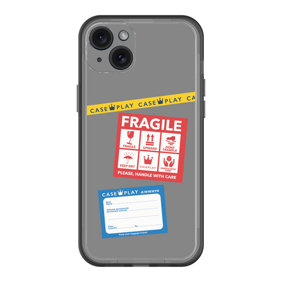 スリムプロテクションプレミアムケース［ FRAGILE Stickers - Gray ］