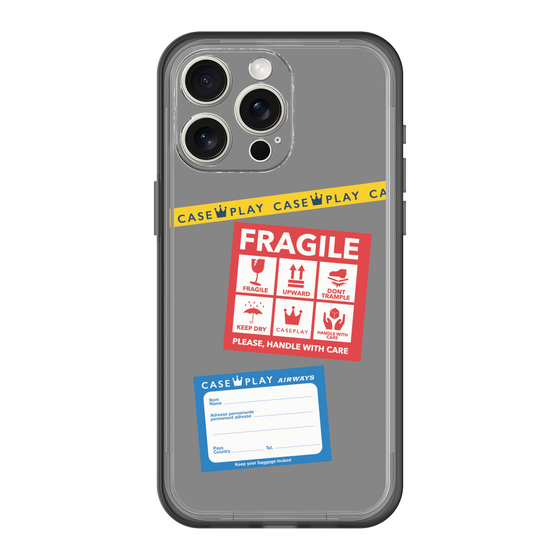 スリムプロテクションプレミアムケース［ FRAGILE Stickers - Gray ］