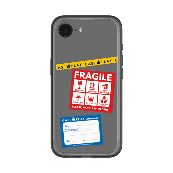 スリムプロテクションプレミアムケース［ FRAGILE Stickers - Gray ］