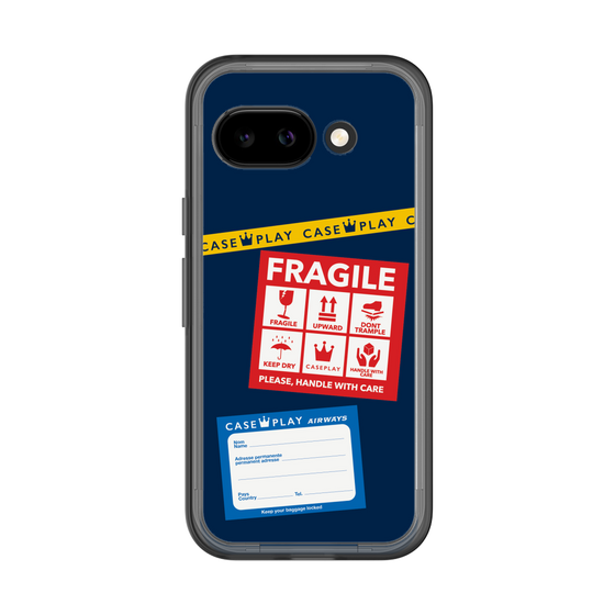 スリムプロテクションプレミアムケース［ FRAGILE Stickers - Navy ］