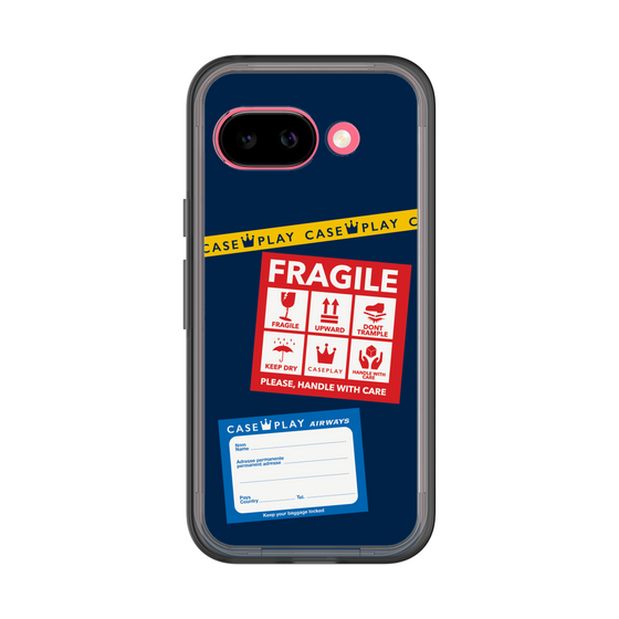 スリムプロテクションプレミアムケース［ FRAGILE Stickers - Navy ］