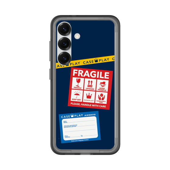 スリムプロテクションプレミアムケース［ FRAGILE Stickers - Navy ］