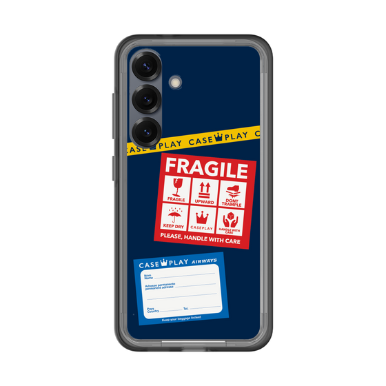 スリムプロテクションプレミアムケース［ FRAGILE Stickers - Navy ］