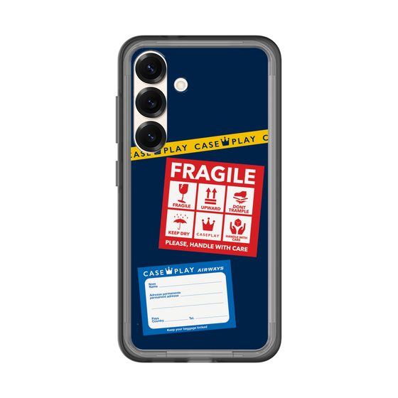 スリムプロテクションプレミアムケース［ FRAGILE Stickers - Navy ］