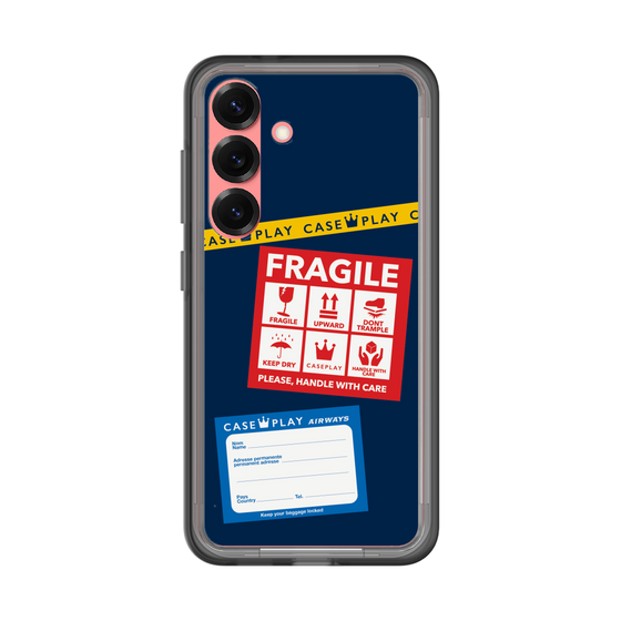 スリムプロテクションプレミアムケース［ FRAGILE Stickers - Navy ］