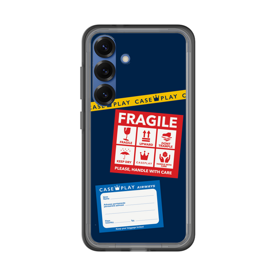 スリムプロテクションプレミアムケース［ FRAGILE Stickers - Navy ］