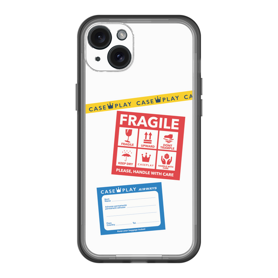 スリムプロテクションプレミアムケース［ FRAGILE Stickers - White ］