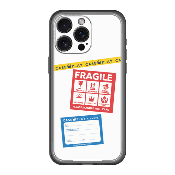 スリムプロテクションプレミアムケース［ FRAGILE Stickers - White ］