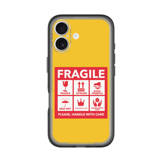 スリムプロテクションプレミアムケース［ FRAGILE Sticker - Yellow ］