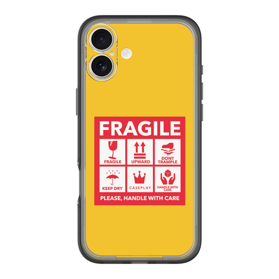 スリムプロテクションプレミアムケース［ FRAGILE Sticker - Yellow ］