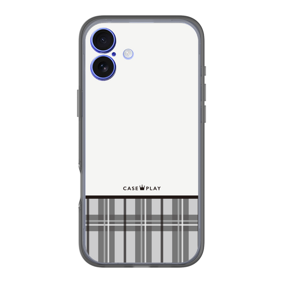 スリムプロテクションプレミアムケース［ CASEPLAY Tartan Check - Gray ］