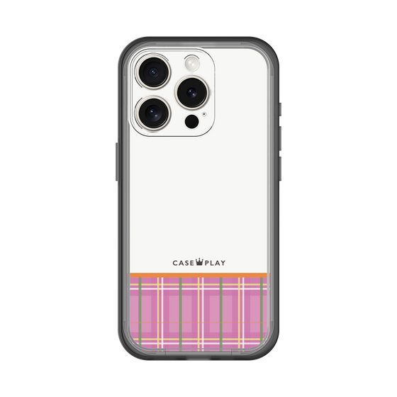 スリムプロテクションプレミアムケース［ CASEPLAY Tartan Check - Pink ］