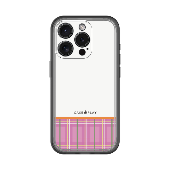 スリムプロテクションプレミアムケース［ CASEPLAY Tartan Check - Pink ］