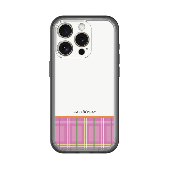 スリムプロテクションプレミアムケース［ CASEPLAY Tartan Check - Pink ］