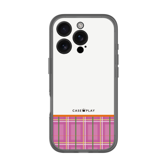 スリムプロテクションプレミアムケース［ CASEPLAY Tartan Check - Pink ］