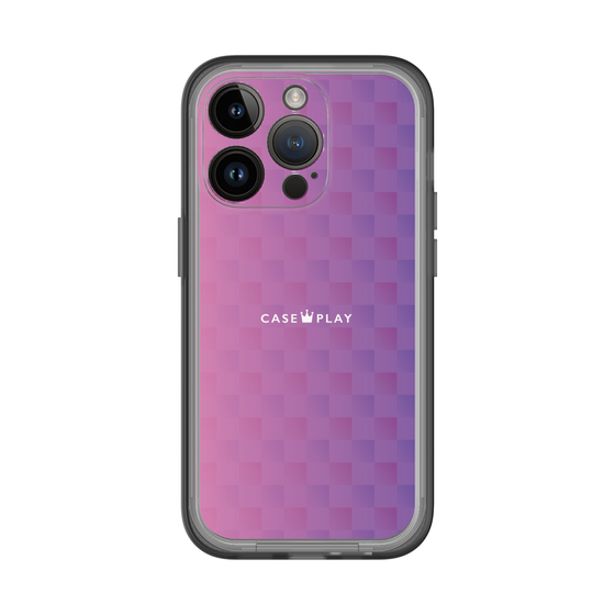 スリムプロテクションプレミアムケース［ CASEPLAY Check - Purple ］