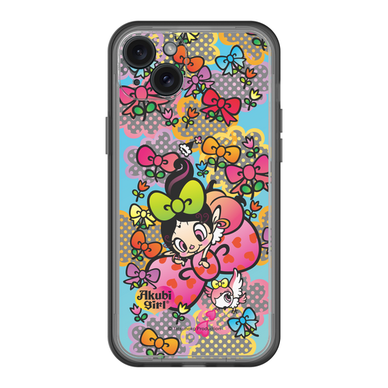 スリムプロテクションプレミアムケース［ アクビガール - フラワーリボン ］