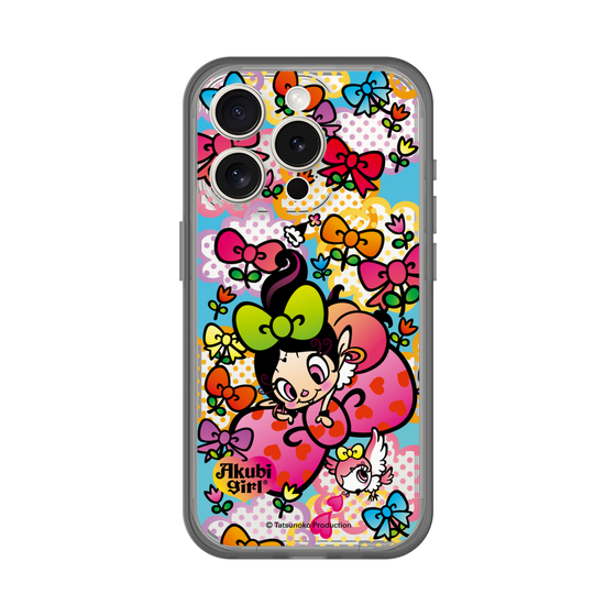 スリムプロテクションプレミアムケース［ アクビガール - フラワーリボン ］