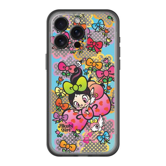 スリムプロテクションプレミアムケース［ アクビガール - フラワーリボン ］