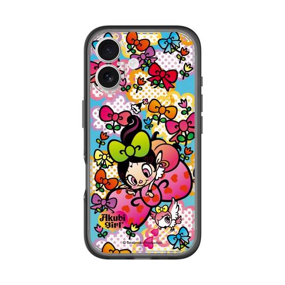 スリムプロテクションプレミアムケース［ アクビガール - フラワーリボン ］