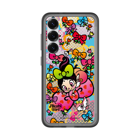スリムプロテクションプレミアムケース［ アクビガール - フラワーリボン ］