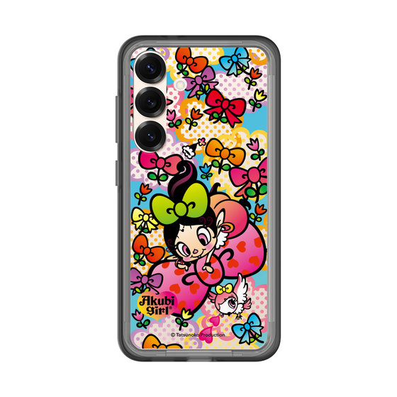 スリムプロテクションプレミアムケース［ アクビガール - フラワーリボン ］