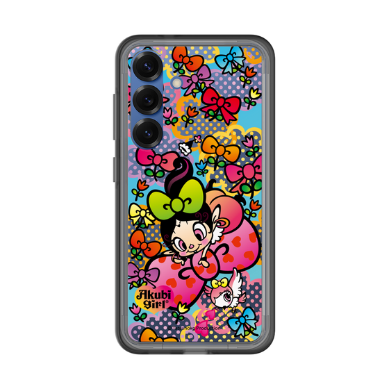 スリムプロテクションプレミアムケース［ アクビガール - フラワーリボン ］