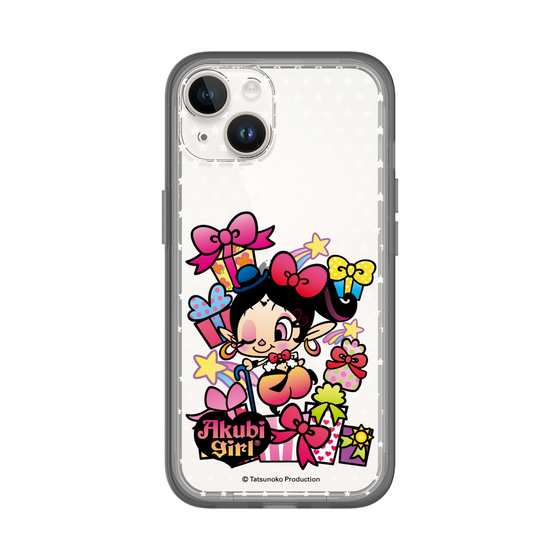 スリムプロテクションプレミアムケース［ アクビガール - プレゼントリボン ］