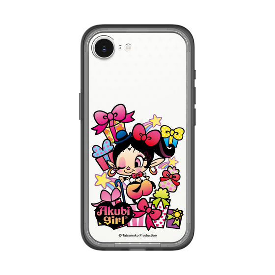 スリムプロテクションプレミアムケース［ アクビガール - プレゼントリボン ］