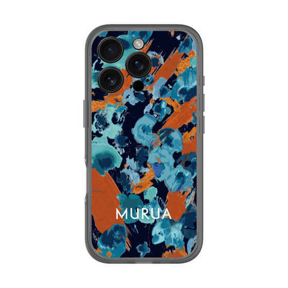 分離ケース［ MURUA - アートプリント - Navy × Orange ］