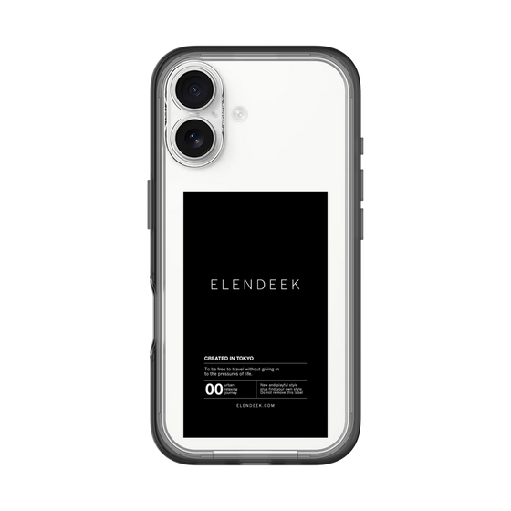 スリムプロテクションプレミアムケース［ ELENDEEK - ロゴステッカー - Black ］