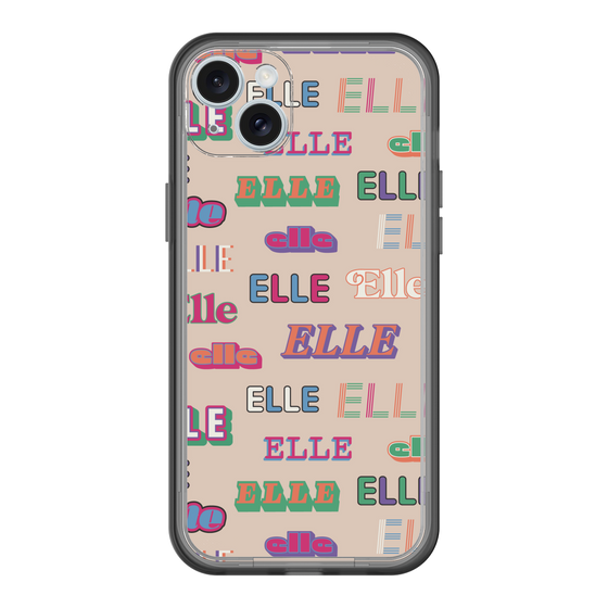 スリムプロテクションプレミアムケース［ ELLE - ミックスロゴ ］