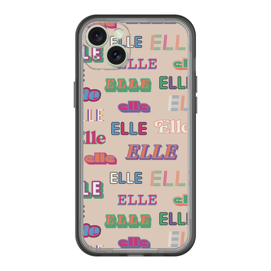 スリムプロテクションプレミアムケース［ ELLE - ミックスロゴ ］